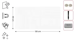 Skleněná magnetická tabule 120×60 cm PREMIUM SUPERWHITE