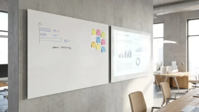 Skleněná projekční magnetická matná tabule 200x120 cm