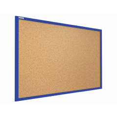 Korková nástěnka v barevném dřevěném rámu 120x90 cm – Granátově modrá