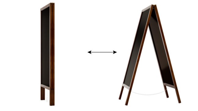 Magnetický kriedový reklamný stojan vodoodolný 150x61 cm KLASICKÁ HNEDÁ