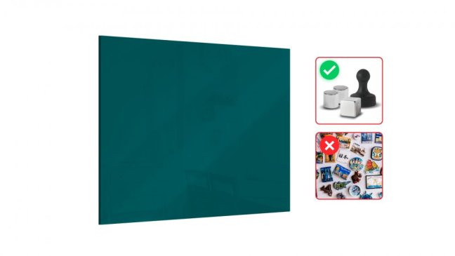 Magnetická skleněná tabule Teal Appeal 90x60 cm