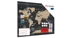 Allboards magnetická bezrámová kovová tabuľa s potlačou 120x90cm – mapa sveta