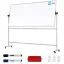 Mobilní tabule TM Idea, oboustranná, otočná, za sucha stíratelná, magnetická, 220x100 cm – řada FLEX