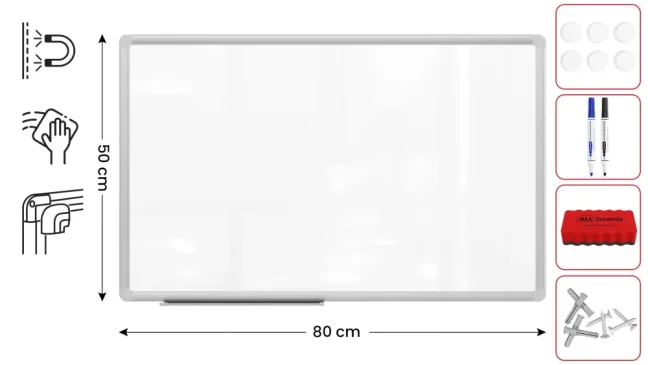 Magnetická tabuľa 80x50 ALLboards PREMIUM EX85