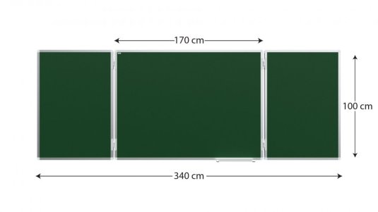 Zelená tabule typu "triptych", 100x170 / 340 cm