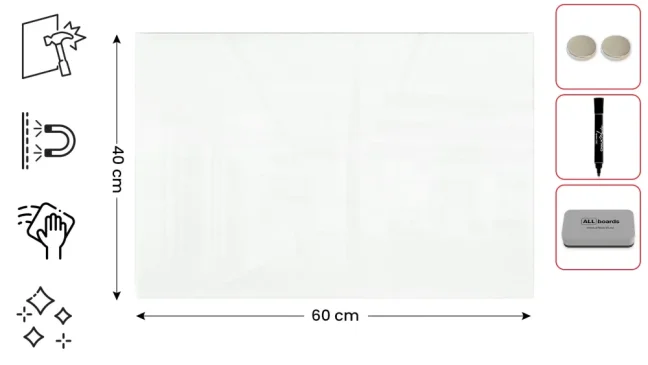 Skleněná tabule 60x40 ALLboards CLASSIC