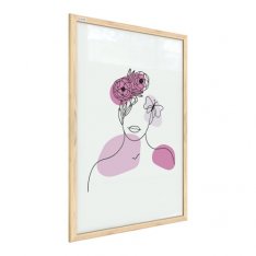 Magnetický obraz- portrét ženy růžový č.2 60x40cm v přírodním dřevěném rámu, TM64D_00070