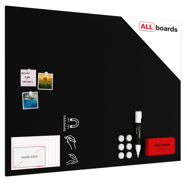 Magnetická tabuľa 120x90 ALLboards METAL - čierna