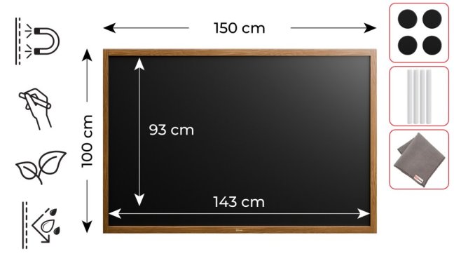 Magnetická tabuľa 150x100 ALLboards NATURAL VODEODOLNÁ