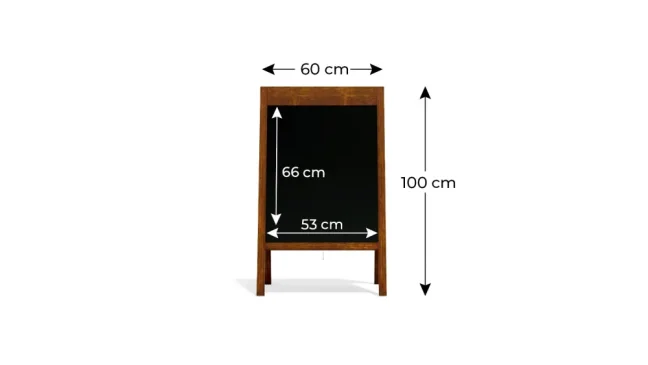 Allboards reklamné áčko s kriedovou tabuľou 100x50 cm - široký horný rám