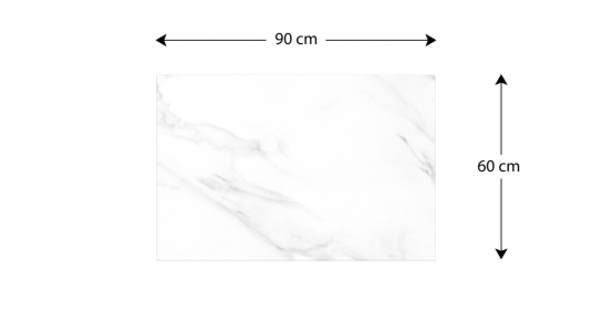 Kovový obraz biely mramor 90x60 ALLboards METAL