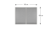 Textilní šedá vitrína v hliníkovém rámu - 150x100 cm
