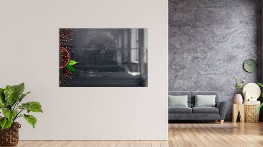 Skleněná magnetická tabule- dekorativní obraz ZRNKOVÁ KÁVA 90x60 cm