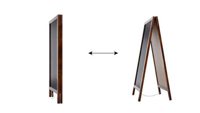 Magnetický kriedový reklamný stojan vodoodolný 80x45 cm KLASICKÁ HNEDÁ