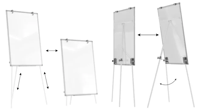 Flipchart sucho-stierateľný magnetický 90×60 cm – strieborný