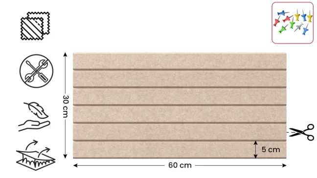 Filcové panely na zeď 60×60 cm camel