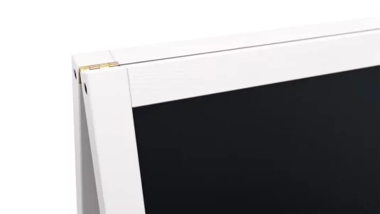 Allboards reklamné áčko bielej farby s kriedovou tabuľou 118x61 cm