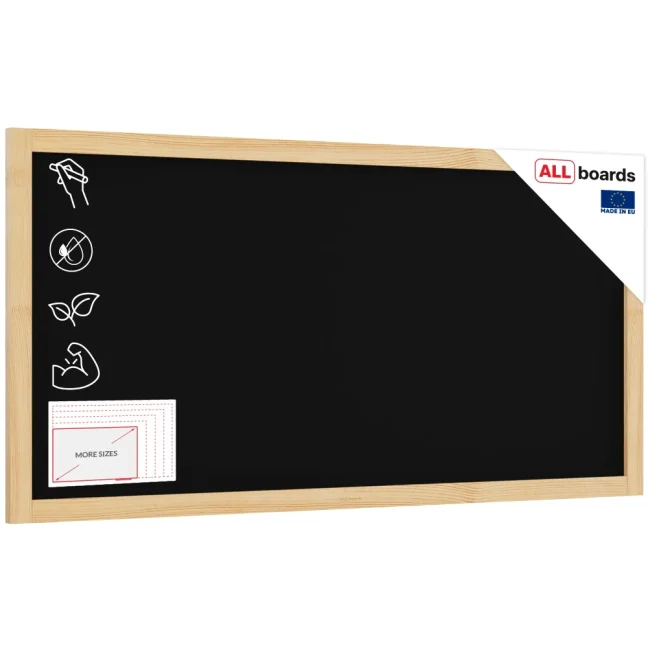 Tabule černá křídová v dřevěném přírodním rámu 120x60 cm
