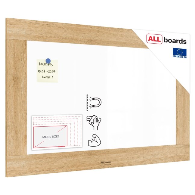 Magnetická tabuľa PREMIUM 90x60 cm v ráme vo farbe duba