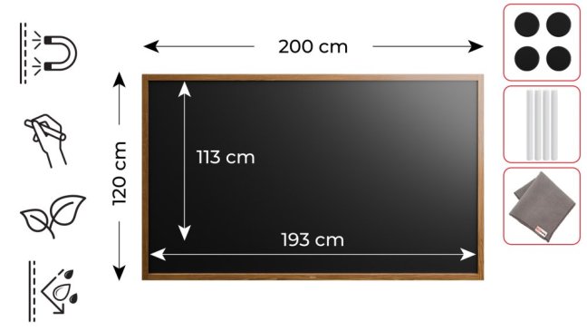 Magnetická tabuľa 200x120 ALLboards NATURAL VODEODOLNÁ