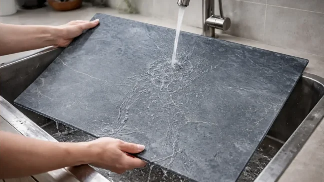 Sklenená kuchynská doska MRAMOR ANTRACIT 60x52cm - doska na krájanie - ochranná doska