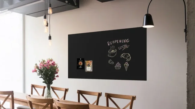 Bezrámová magnetická kriedová tabuľa magnetický panel SLIMboard 200x120 cm + PRÍSLUŠENSTVO ZADARMO