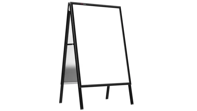 Oboustranná reklamní tabule A1 v černém hliníkovém rámu