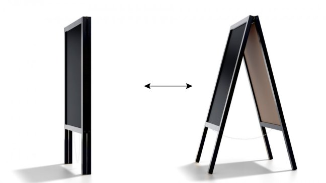 Allboards reklamné áčko s kriedovou tabuľou 118x61 cm - čierné