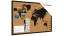 Korková tabuľa MAPA SVETA drevený lakovaný rám BLACK 90x60 cm
