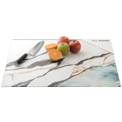 Skleněná krájecí deska MRAMOR / MODRÁ / ZLATO 60 × 52 cm