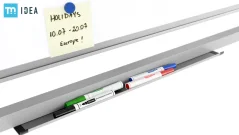 Mobilní tabule TM Idea, oboustranná, otočná, za sucha stíratelná, magnetická, 170x100 cm – řada FLEX