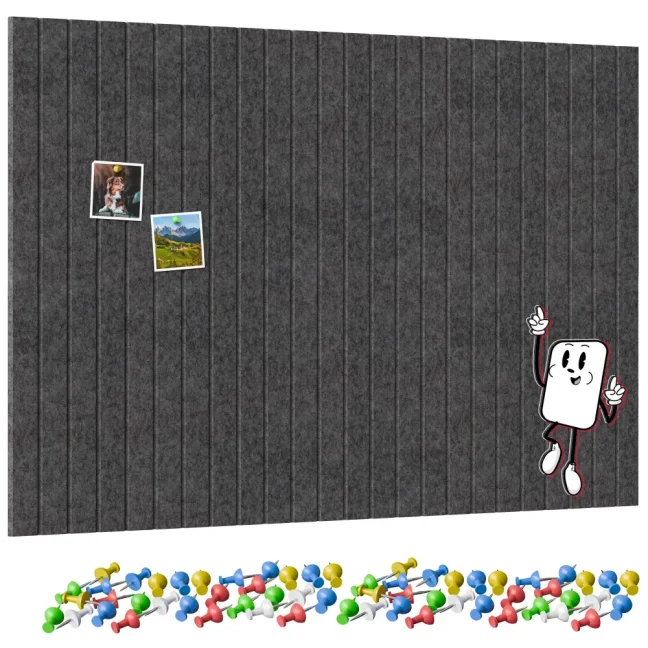 Filcové panely na stenu 120×80 cm tmavosivé