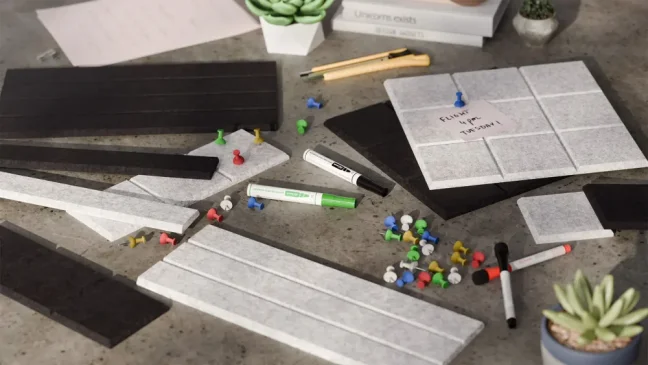 Filcové nástenné panely 30×30 cm sivé – 6 ks