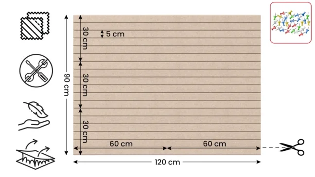 Filcové panely na zeď 120×90 cm camel