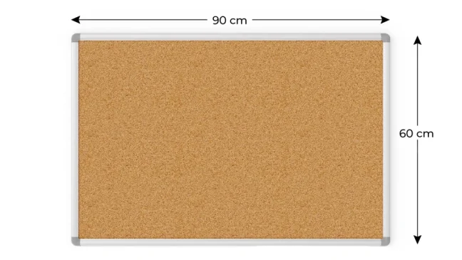 Korková nástěnka v hliníkovém rámu 90x60cm