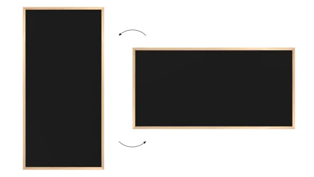 Čierna kriedová tabuľa 120×60 cm – drevený rám ECO
