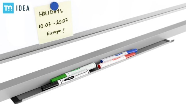 Mobilní tabule TM Idea, oboustranná, otočná, za sucha stíratelná, magnetická, 100x70 cm – řada FLEX