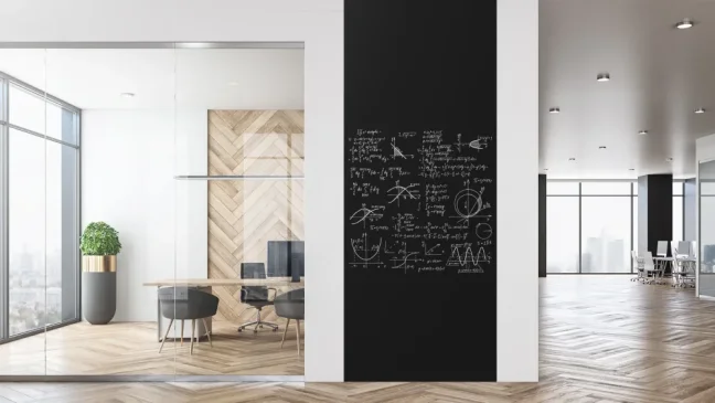Bezrámová magnetická kriedová tabuľa magnetický panel SLIMboard 300x120 cm