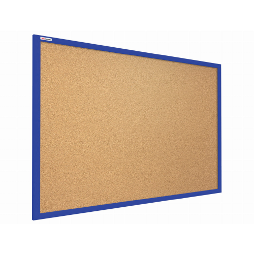 Korková nástěnka v barevném dřevěném rámu 120x90 cm – Granátově modrá