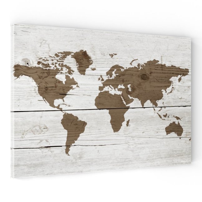Magnetická tabuľa METALboards, mapa sveta vo svetlých farbách  60x40 cm