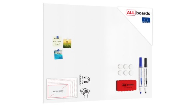 Magnetická tabuľa SLIMboard bezrámová zmazateľná za sucha 120x90 cm