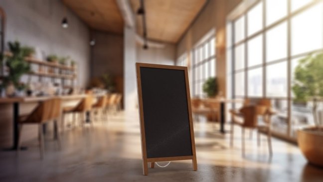 Reklamné áčko s kriedovou tabuľou 78x44 cm- jednostranné,hnedý rám
