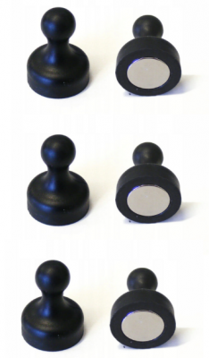 Sada neodymových magnetů "FIGURKA" černá - 6 kusů