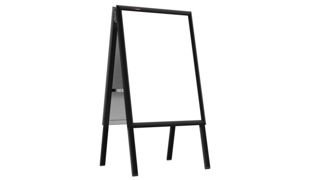 Oboustranná reklamní tabule A2 v černém hliníkovém rámu