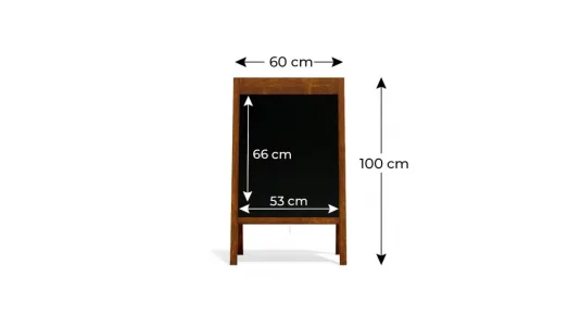 Allboards reklamné áčko s kriedovou tabuľou 100x60 cm - široký horný rám
