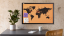 Korková tabule MAPA SVĚTA dřevěný lakovaný rám BLACK 60x40 cm