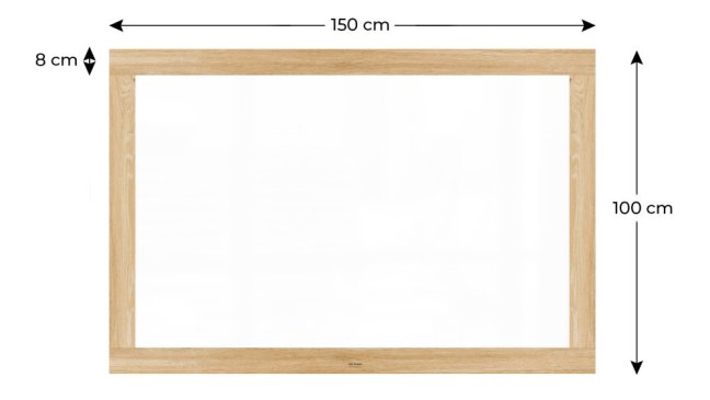 Magnetická tabule PREMIUM 150x100 cm v rámu v barvě dubu