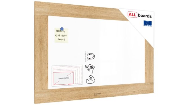 Magnetická tabuľa PREMIUM 90x60 cm v ráme vo farbe duba