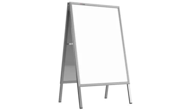 Oboustranná reklamní tabule A1 ve stříbrném hliníkovém rámu