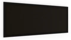 Korková tabule, černá barva korku, 100x40 cm, lakovaný dřevěný rám, ČERNÁ